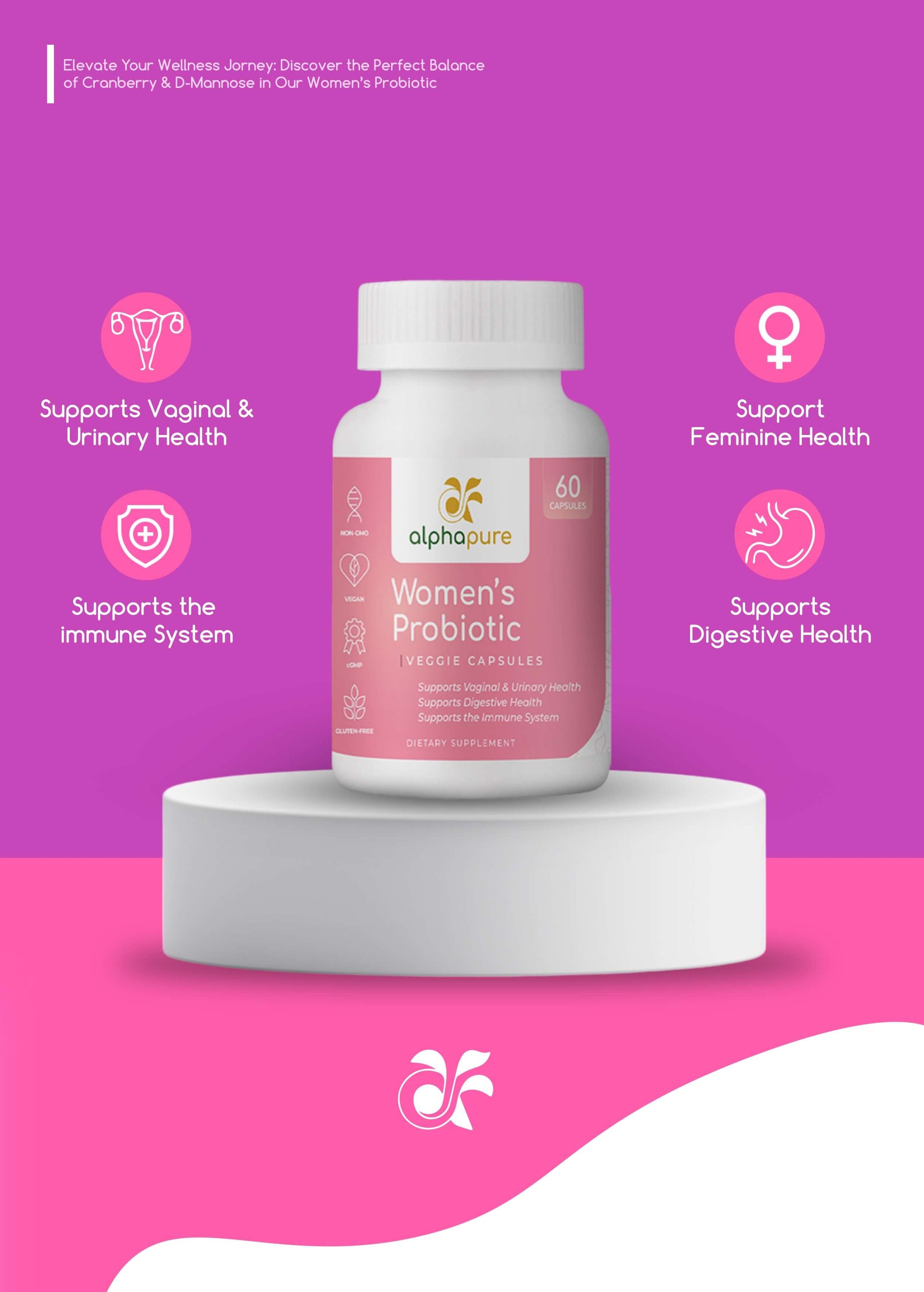 Women's Probiotics with prebiotics Veggie Capsules - Alphapure Supplements